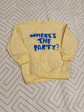 Hema "Where's The Party?" Yellow Sweatshirt
